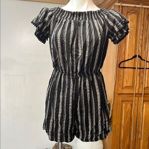 Xhilaration Black and White Patterned Jumpsuit